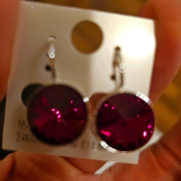New! Swarovski Element Earrings Small Ruby Red. Party. Weddings. 13mm‎ - Picture 2 of 5